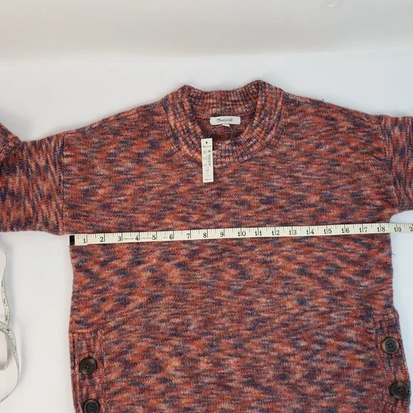 Madewell Sweater XXS Multicolor Blues Rust Orange Wool Acrylic Womens Knit NWT - Picture 12 of 16